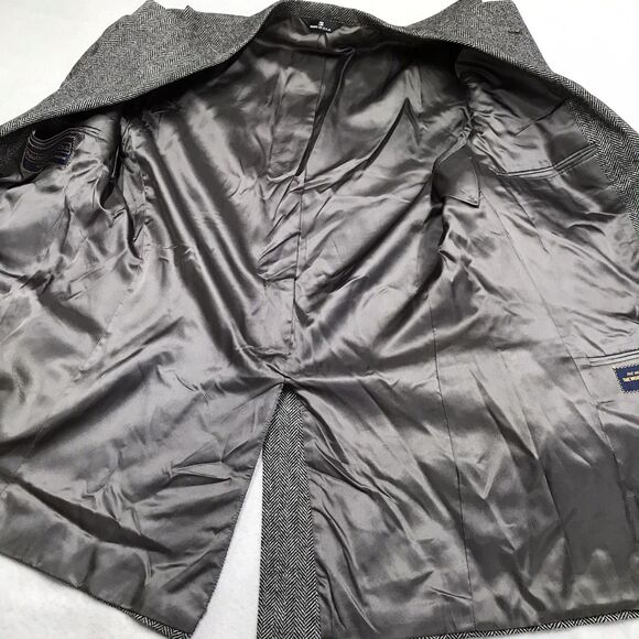 RALPH LAUREN Polo University Club Tweed Blazer Men 42L Gray Herringbone USA - Picture 3 of 16